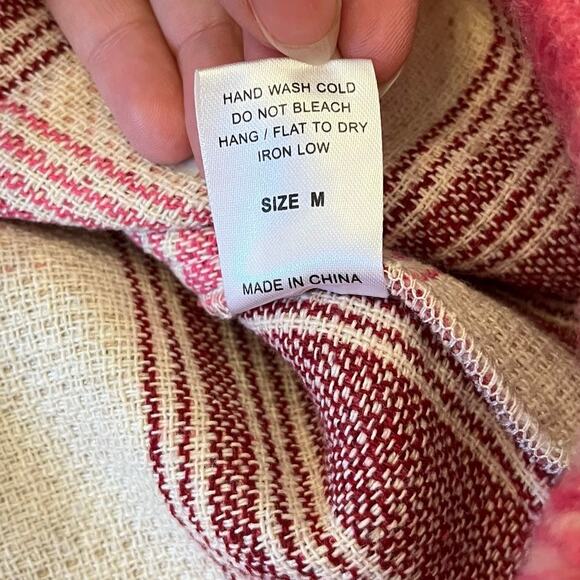 NWOT Vici Pink Plaid Shacket Medium Oversized Boxy - Picture 9 of 14